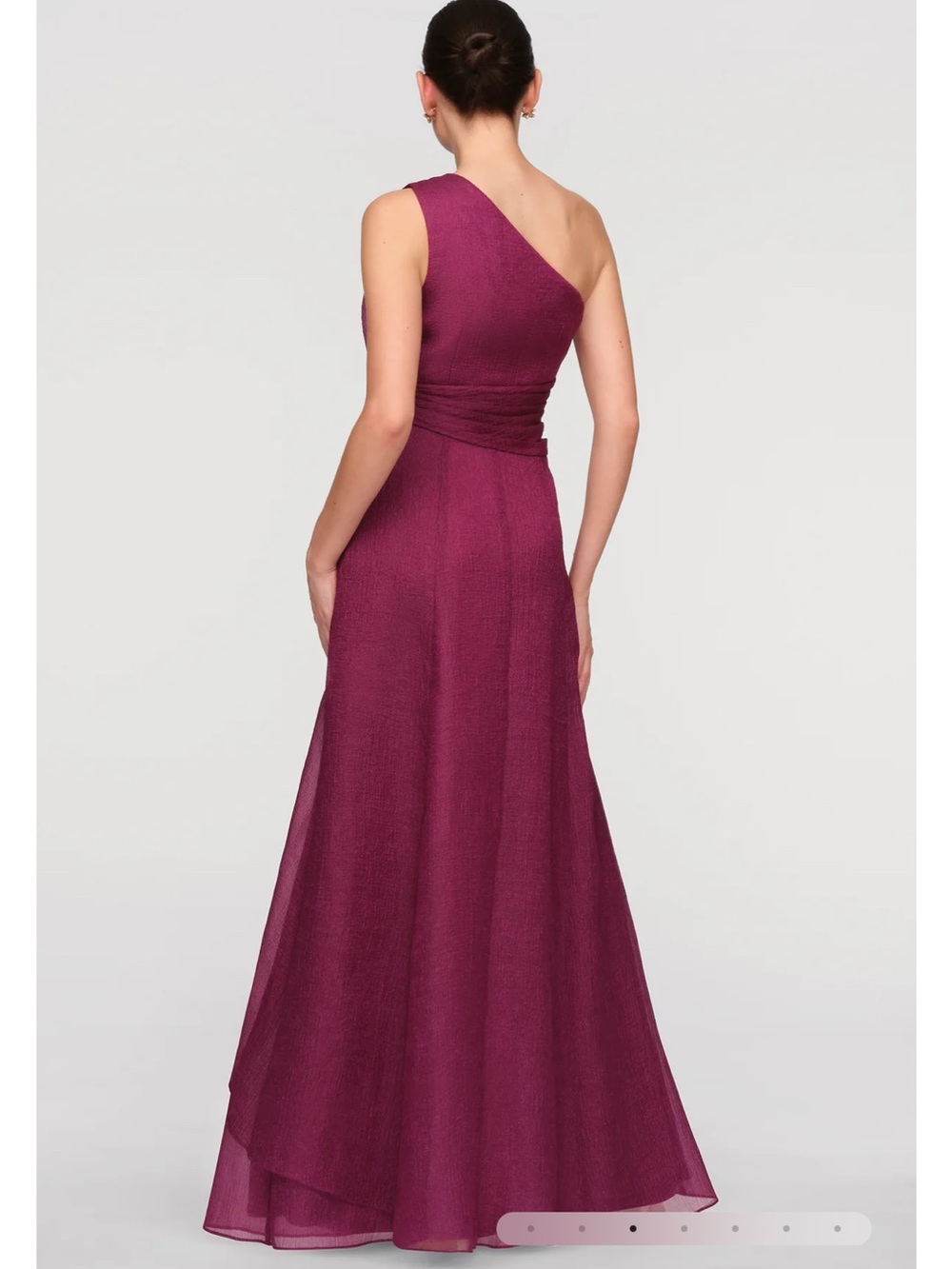 JS Collections One-Shoulder Magenta Evening Gown - Picture 2 of 6